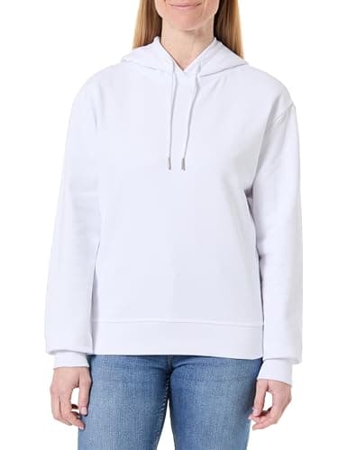 Image of Calvin Klein Jeans Women's LS ARCHIVE TERRY PO HOOD LV047C224G Sweatshirts, White (Brilliant White), S