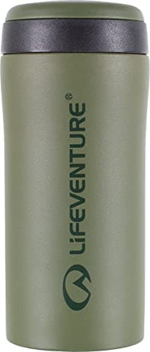 Image of Lifeventure Thermal Mug, Leakproof & Vacuum Insulated Reusable Coffee Travel Cup, 300ml, Matt Khaki