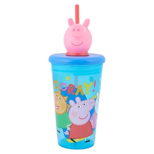 Image of Peppa Pig 3D Tumbler for Kids – 444ml | BPA-Free Drinkware Head | Fun & Durable Adventure Cup, Blue & Pink