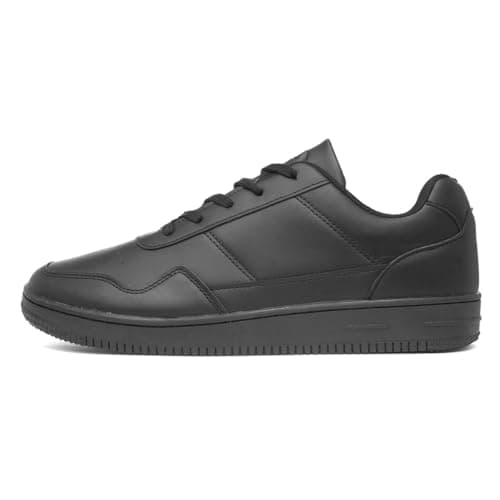Image of XL Mens Black Lace Up Trainers - Size 9 UK - Black