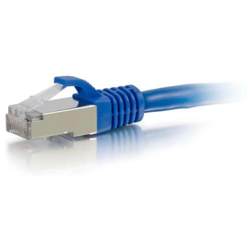 Image of C2G 89928 Cat6a Booted Shielded (STP) Network Patch Cable - Patch cable - RJ-45 (M) to RJ-45 (M) - 15 m - STP - CAT 6a - molded, snagless, stranded - blue