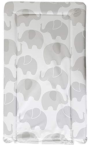 Image of Babycurls Baby Changing Mat with Foam Raised Soft Edges for Babies from Birth Upwards Wipe Clean and Waterproof Nappy Change Pad 76 x 45cm (Elephant Love)