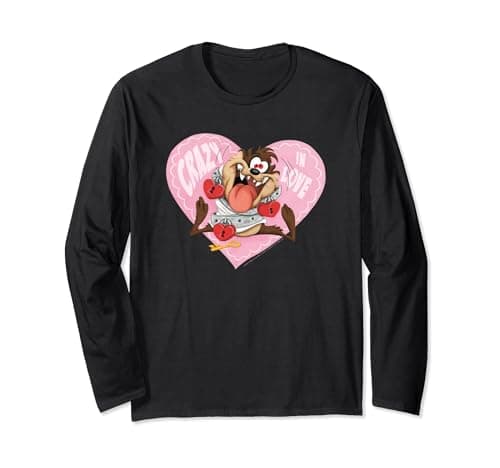 Image of Looney Tunes Taz Valentine's Day Crazy In Love Long Sleeve T-Shirt