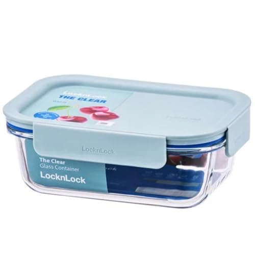 Image of LocknLock The Clear 630ml Airtight Food Storage Glass Container & Lid, BPA Free, Airtight & Leakproof, Oven/Microwave/Freezer/Dishwasher Safe, Perfect For Re-Heating & Meal Prep – Rectangle