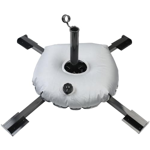 Image of MaxAwe Foldable Garden Parasol Stand Base, Black Adjustable Beach Sun Shade with Water Bag, Up to 10KG Water, Heavy Duty Metal Patio Umbrella Cross Base Holder, Christmas Tree Stand(3.2cm diameter)