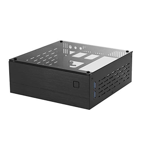 Image of Goodisory A01 Aluminum Mini-ITX HTPC Desktop Computer Case (Black Tempered Glass)