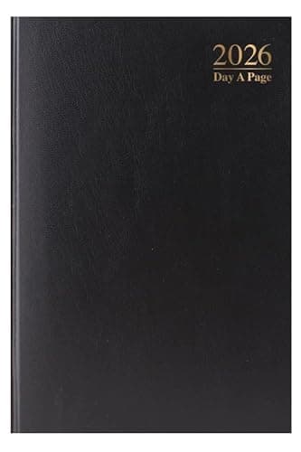 Image of a4 diary 2026 day per page - Black