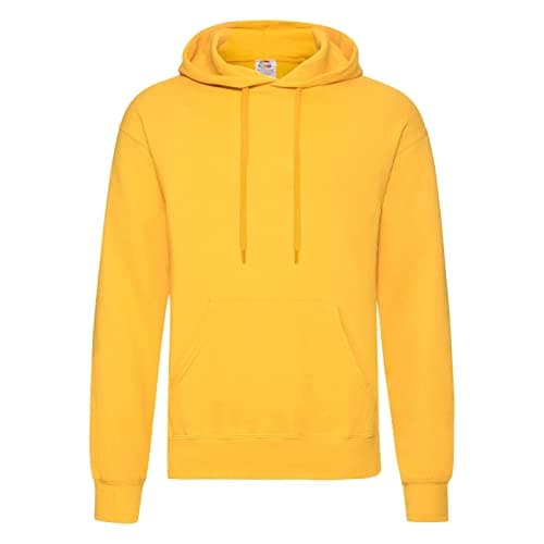 Image of Fruit of the Loom Men's Classic Hooded Sweatshirt, Sunflower, XL UK