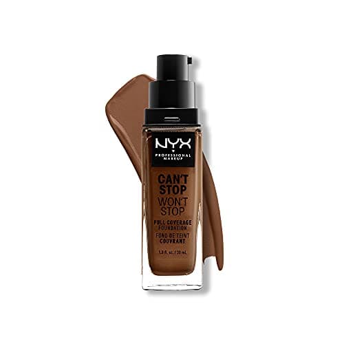 Image of NYX Professional Makeup Can't Stop Won't Stop Full Coverage Foundation, Long Lasting, Waterproof, Vegan Formula, Matte Finish, Shade: Mocha