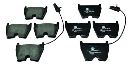 Image of HELLA 8DB 355 009-191 Brake pad set - with integrated wear warning contact - T1222 - for e.g. AUDI / VOLKSWAGEN
