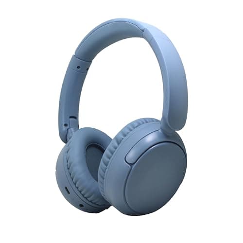 Image of groov e Drift Wireless Bluetooth Headphones with Active Noise Cancelling - Blue - Wireless Audio Playback, 40mm Neodymium Drivers Offer Super Bass, 22-Hour Battery Life