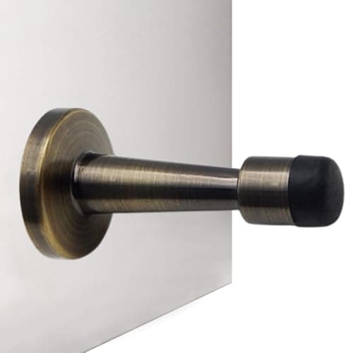Image of Door Stopper,Bronze Door Stopper,Door Wall Protector Brushed Brass Door stoppers Zinc Alloy and Rubber Anti-Collision Holder for Home Hotel Office Accessory (1 Pcs)