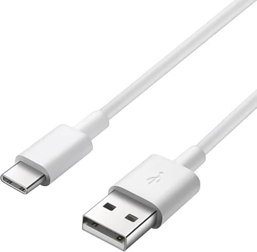 Image of Foxsake Premium Cord USB-C to USB 2.0 Connection Cable 1 m, Fast Charge up to 3 A, Charging Cable and Data Cable, USB 3.1 Type C Male to USB 2.0 Type A Male, Colour: White, Length 1 m