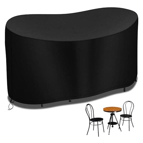 Image of RICHIE Small Bistro Set, 146*70*80cm Waterproof Outdoor Garden Patio Furniture Cover, 600D Oxford Fabric, Windproof Anti-UV - Black