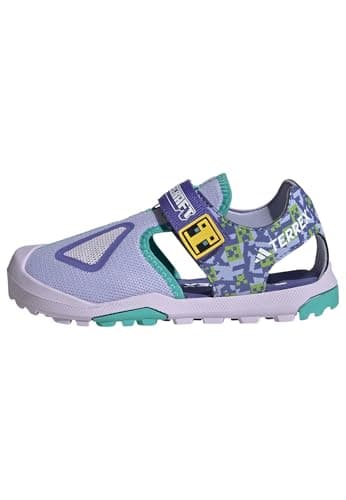 Image of adidas Unisex Kids Minecraft Terrex Captain Toey 2.0 Sandals Shoes, Violet Tone/Semi Cobalt Blue/Mint Rush, 1 UK