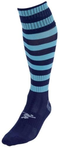 Image of 2022 Precision Hooped Pro Football Socks Adult (7-11) (Navy/Sky)