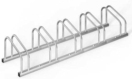 Image of Monzana® Bicycle Stand For 5 Bicycles 30-65mm Tyre Width 30cm Wheel Spacing | Wheel Stands | Multi Bikes Stand | Freestanding Floor Or Wall Mountable Cycle Rack | Galvanised Parking Storage Secure