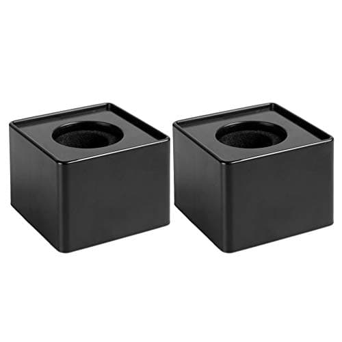 Image of STOBOK 2 Pcs Microphone Flag Station Portable Square Cube Interview Mic Microphone Logo Flag Station Equipment, ABS Material, Black