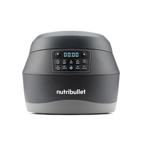 Image of Nutribullet EveryGrain 10 Cup Pre-Programmed Rice Cooker - Non-Stick Removable Cooking Bowl - Multiple Grain Settings - Keep Warm Setting - Includes Measuring Cup, Spatula & Steaming Basket - 600W