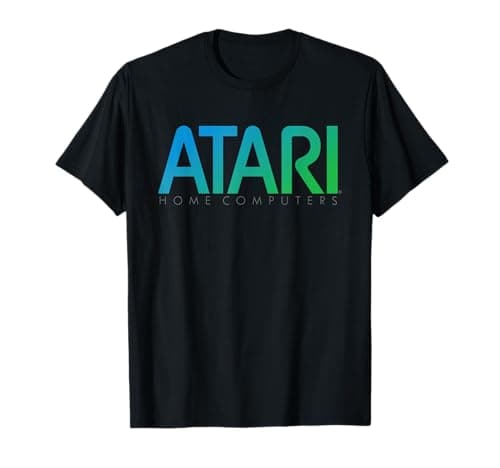 Image of Atari Home Computers Blue Logo Dark Print T-Shirt