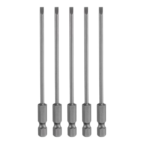 Image of sourcing map 5pcs SL3 Magnetic Slotted Screwdriver Bits 3mm S2 Steel Flat Head Screwdriver Bit 1/4" Hex Shank Industrial Grade Screw Driver Drill Bits 100mm (3.9") Long for Screws
