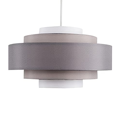 Image of MiniSun | Modern 5 Tier Ceiling Light Shade in a 3 Tone Grey Finish | Pendant Lights, Home Décor & Improvement Essential | Includes 6W GLS Bulb [3000K Warm White] | 35cm Shade Width