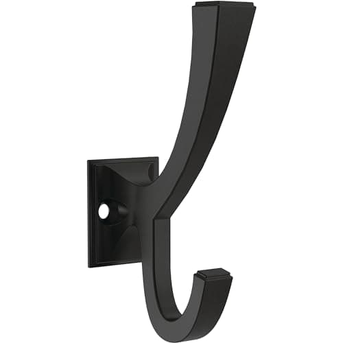 Image of Franklin Brass B47250K-FB-C Classic Edge 4 in. Coat and Hat Wall Hooks in Matte Black (4-Pack)