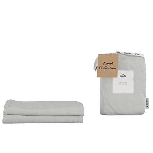 Image of Panda Bamboo & French Linen Pillowcases, Silver Lining Grey | 2 x 75 x 50 cm | Soft & Breathable | Hypoallergenic & Antibacterial | Natural Choice for Skin & Hair | Moisture-Wicking | Quality Sleep