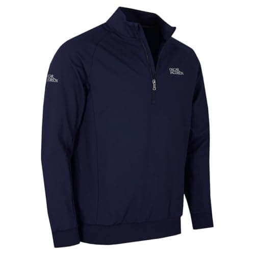 Image of Oscar Jacobson Mens Trent Tour Sweater - Solid Navy - M