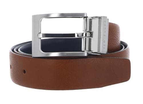 Image of Ted Baker Karmer Reversible Leather Belt W85 Tan brown dark blue reversible