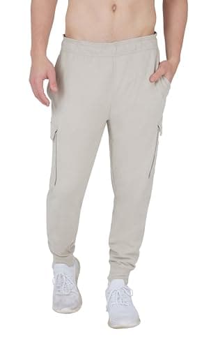 Image of 90 Degree By Reflex Mens Fleece Jogger Soft Workout Pant with Side and Cargo Pockets, Satellite W/ Cargo Pocket, Medium