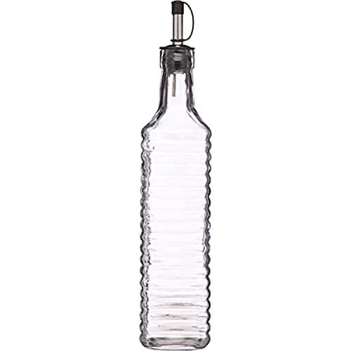 Image of KitchenCraft World of Flavours Traditional Ridged Glass Oil Bottle / Vinegar Pourer, 55 ml
