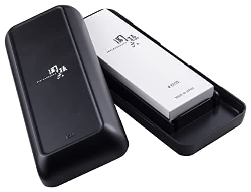 Image of KAI Seki Magoroku Sharpening Stone, grit: 8000 - Japanese knife sharpener for polishing - sharpening stone whetstone for knives storage box dimensions: 23.8 x 9.3 x 5 cm, usable surface 18.5 x 6.5 cm