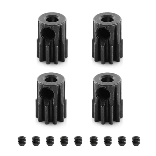 Image of CHRCOED 48DP 10T Metal Pinion, 2.3mm Shaft Bore Gear, CNC Hardened Steel Gear, Metal Motor Gear for 2.3mm Shaft Motor, 1/16 1/18 RC Car Metal Gear Upgrade Part 4Pcs