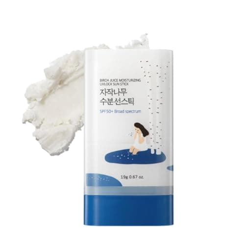 Image of ROUND LAB Birch Juice Moisturizing Sun Stick (SPF50+ PA++++) (19g) | A moisturizing Sunscreen Stick for face and body, No White Cast, Non-Sticky, Ocean Friendly-Reef Safe, Travel-Friendly