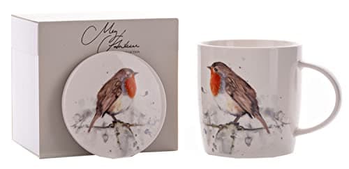 Image of Meg Hawkins Mug and Coaster Gift Set Robin Design MH150