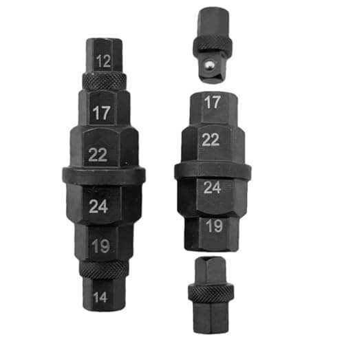 Image of Motorcycle Wheel Axle Spindle Tools - 12-24mm Compact Universal Tool - Spindle Nut Socket - for Bearing Nut Tire Wheel Fork Rear Automotive Mechanic Garage Shop