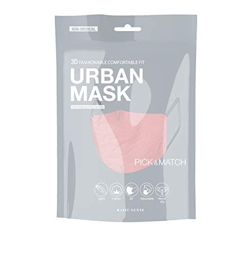 Image of Basic Sense 100% Cotton Washable Reusable Skin Friendly Plain Face Coverings Masks (Dusky Pink)