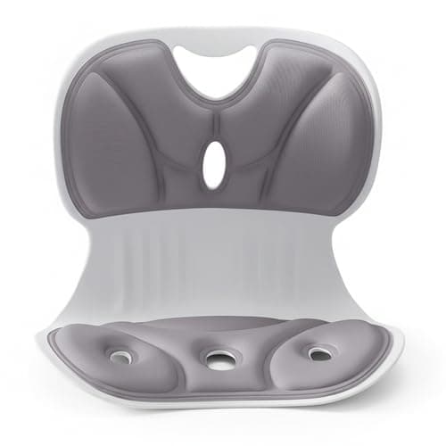 Image of AwnsIMfreien Ergonomic Back Support, Office Chair Posture Corrector - Large Grey (36 * 31 * 31cm) For Desk, Office, Students & Kids With Pelvic Support & Breathable Design, Chair Posture Corrector