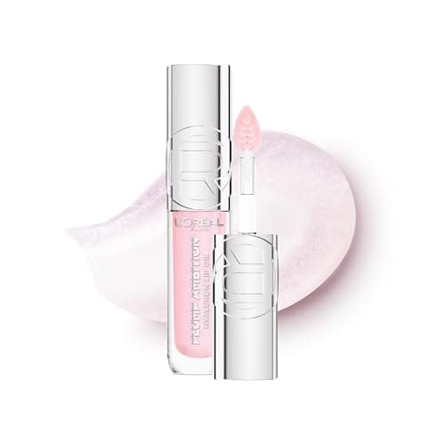 Image of L'Oreal Paris Lip Oil, Plump Ambition with Hyaluronic Acid & Tripeptides, Smoother & Plumper Lip Appearance, Glass-Like Finish, Shade 101 Crystal Clear, 5ml
