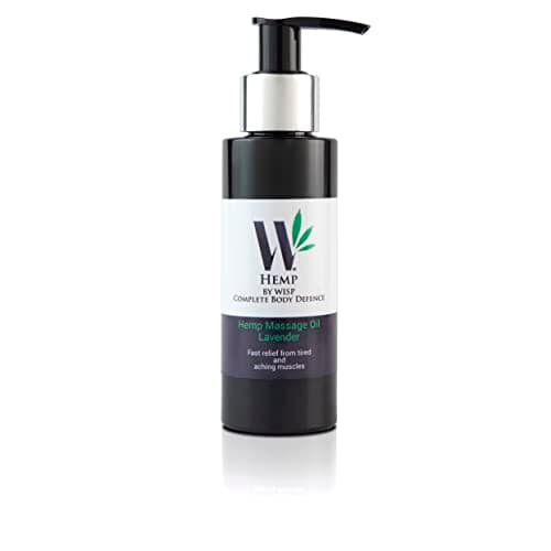 Image of Wisp Hemp Relaxing Massage Oil, Lavender Geranium and Organic Argan Infused Body Oil for Skin and Body - 100 Pure and Natural Massage Oils for Massage Therapy - (100ml)