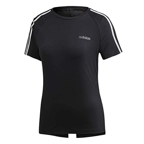 Image of adidas Women's Designed 2 Move 3-Stripes Training Tee, Black/White, X-Large