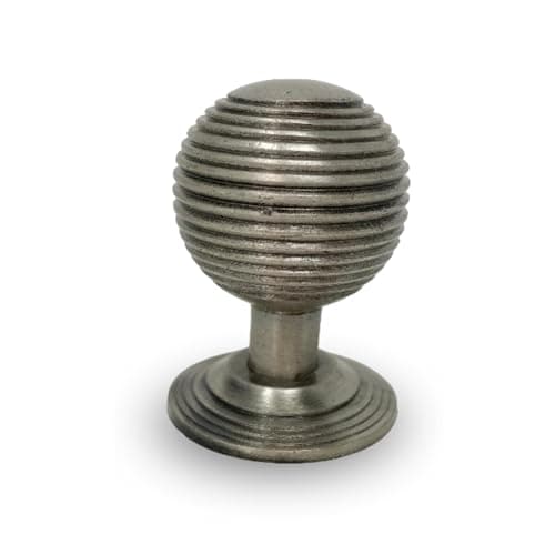 Image of Antique Pewter Knobs - Beehive Design - Iron Drawer & Cabinet Knobs, Bronze for Dressers & Chests - Handcrafted