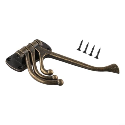 Image of Three arm folding swivel hook in bronze finish for hanging, towels, robes, hats, and bags, sturdy iron build with space saving wall mount design