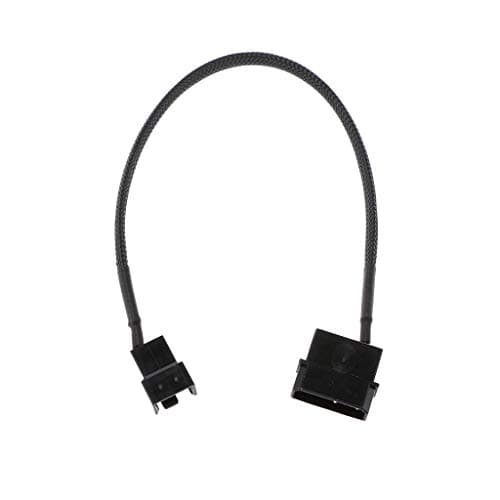 Image of MEIBAOGE 4-Pin Molex Male To 3-Pin/4-Pin PWM Male Sleeved Fan Extension Adapter Cable,Adapter Cable-Black