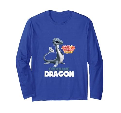 Image of Dragon Mania Legends Codename Dragon Long Sleeve T-Shirt, Adult Unisex, Royal Blue, XXL