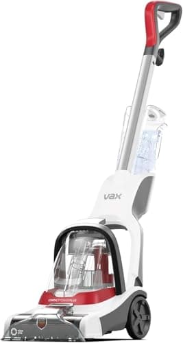 Image of Vax Compact Power Plus Carpet Cleaner Machine, Upright Portable Carpet and Rug Shampooer Washer, Included Solution, Easy to Carry, White/Red, 840W, 5.5kg, CDCW-CPXP