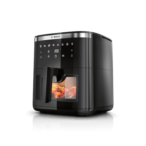 Image of Bosch Series 6 Air Fryer XXL, MAF671B0GB, 7.2 L Capacity, 7 Presets Programmes, Illuminated Viewing Window, Shake Alarm, Intuitive Digital Touchscreen, Up to 65%* Faster Cooking, Black