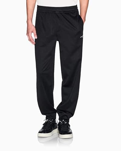 Image of Armani Exchange Men's Cuffed Leg Side Stripes Detail Sweatpants, Black, M, Black, M