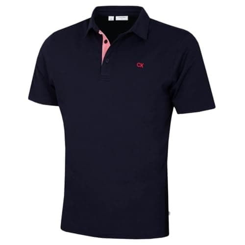 Image of Calvin Klein Mens Prep Campus Oxford Polo Shirt - Solid Navy - XL